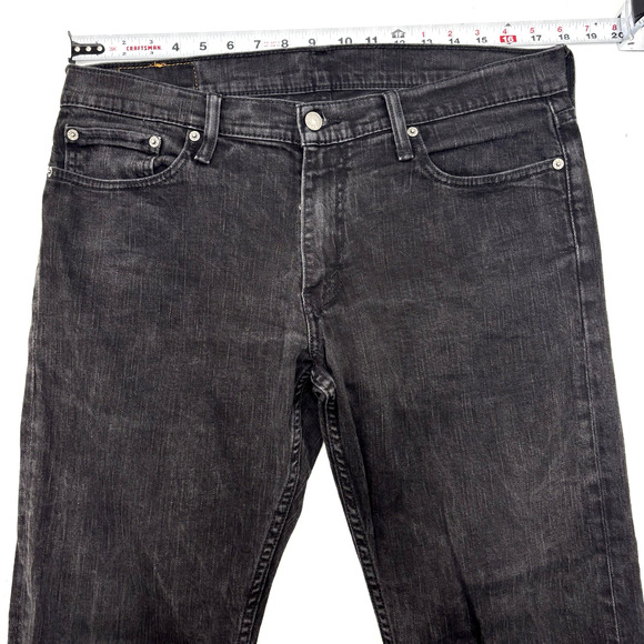 2013 Levi's 514 Black Wash Relaxed Straight Leg Denim Jeans 35x30 Actually 36x29 - Picture 7 of 13